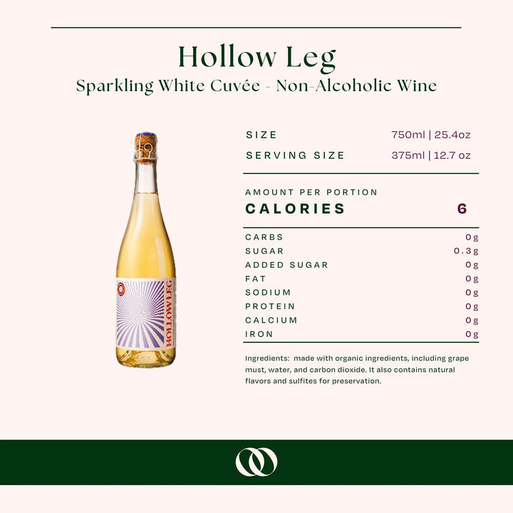 Hollow Leg - Sparkling White Cuvée - Non-Alcoholic Sparkling Wine - Kascadia Wine Merchants 