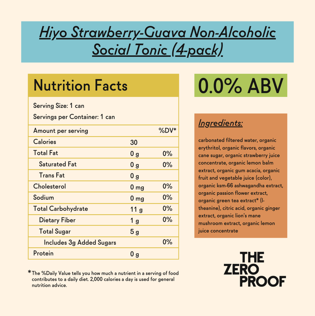 Hiyo Strawberry-Guava Non-Alcoholic Social Tonic (4-pack)