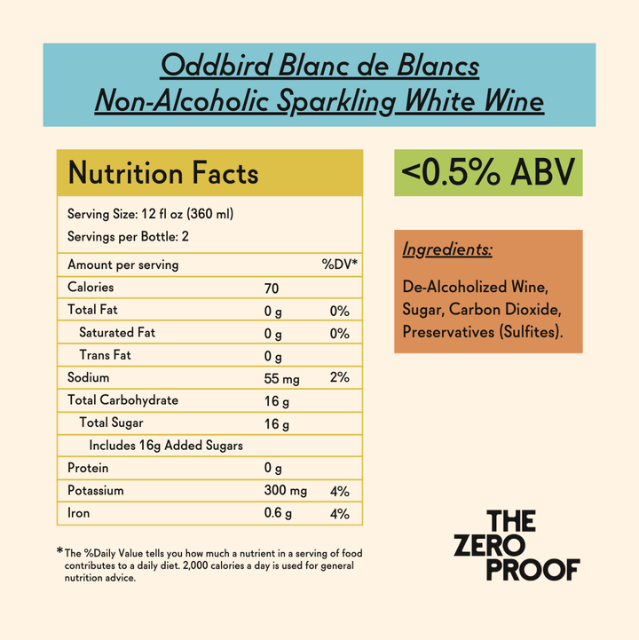 Oddbird Blanc de Blancs Non-Alcoholic Sparkling White Wine