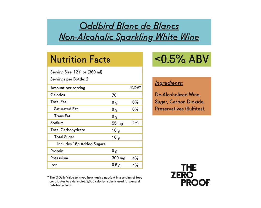 Oddbird Blanc de Blancs Non-Alcoholic Sparkling White Wine