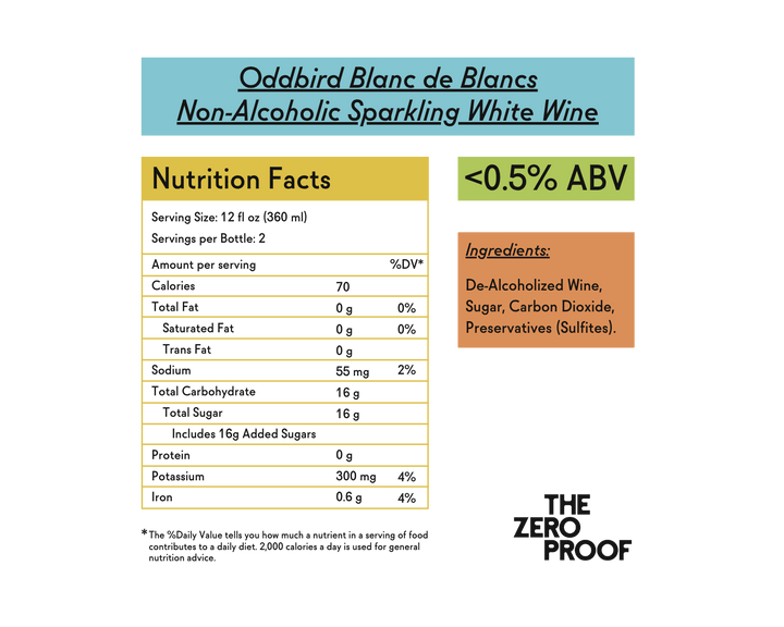 Oddbird Blanc de Blancs Non-Alcoholic Sparkling White Wine